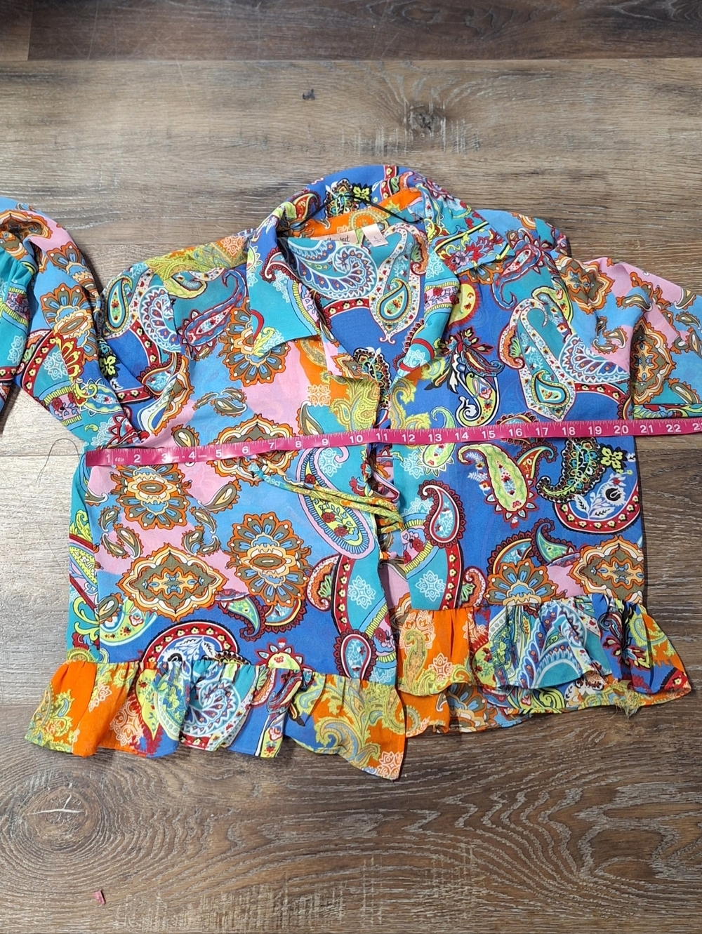 Willow & Root Mixed Paisley Print Chiffon Blouse, L, Style#8350 - Picture 13 of 16